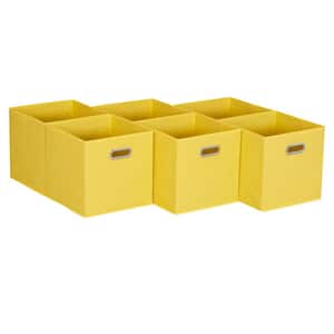 11 in. H x 11 in. W x 11 in. D Yellow Cube Storage Bin