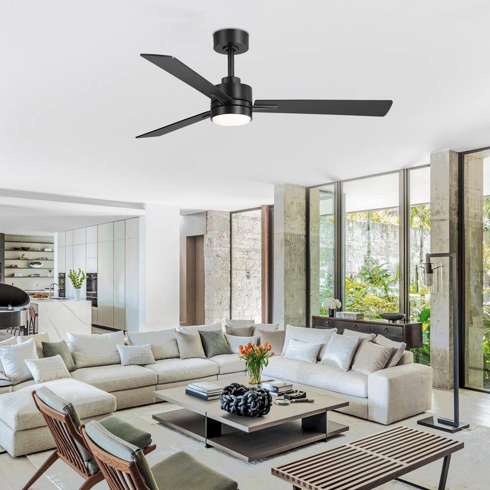 Preen 52 in. Contemporary Ceiling Fan with Light Kit, 3 Plywood Blades, DC Motor, 6-Speed Remote Control Downrod Mount price history on PriceWatchPro