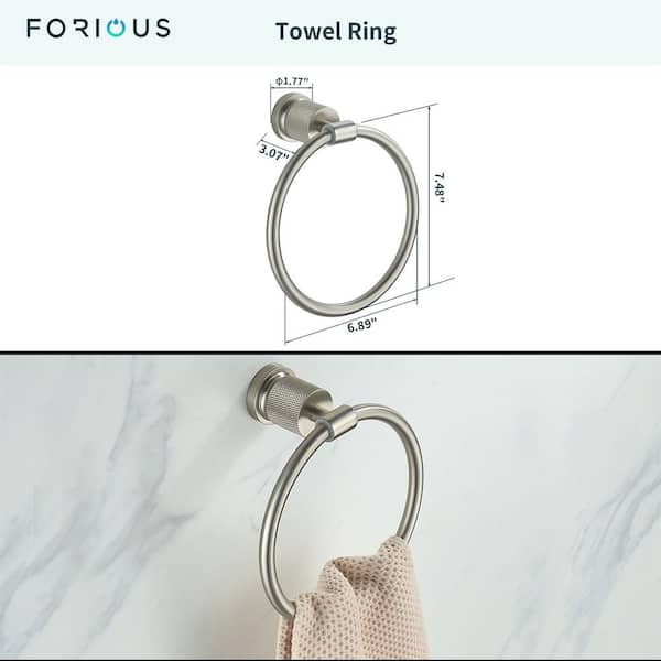 Bathroom Accessories Set 3-pack towel ring，towel bar，toilet paper holder Zinc Alloy in Brushed Nickel