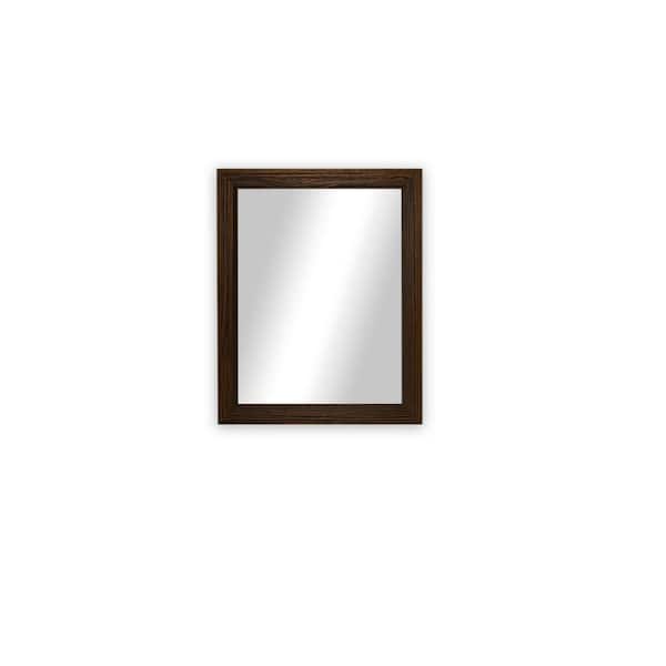 Unbranded Modern Rustic ( 24.25 in. W x 32.25 in. H ) Wooden Mocha Wall Mirror