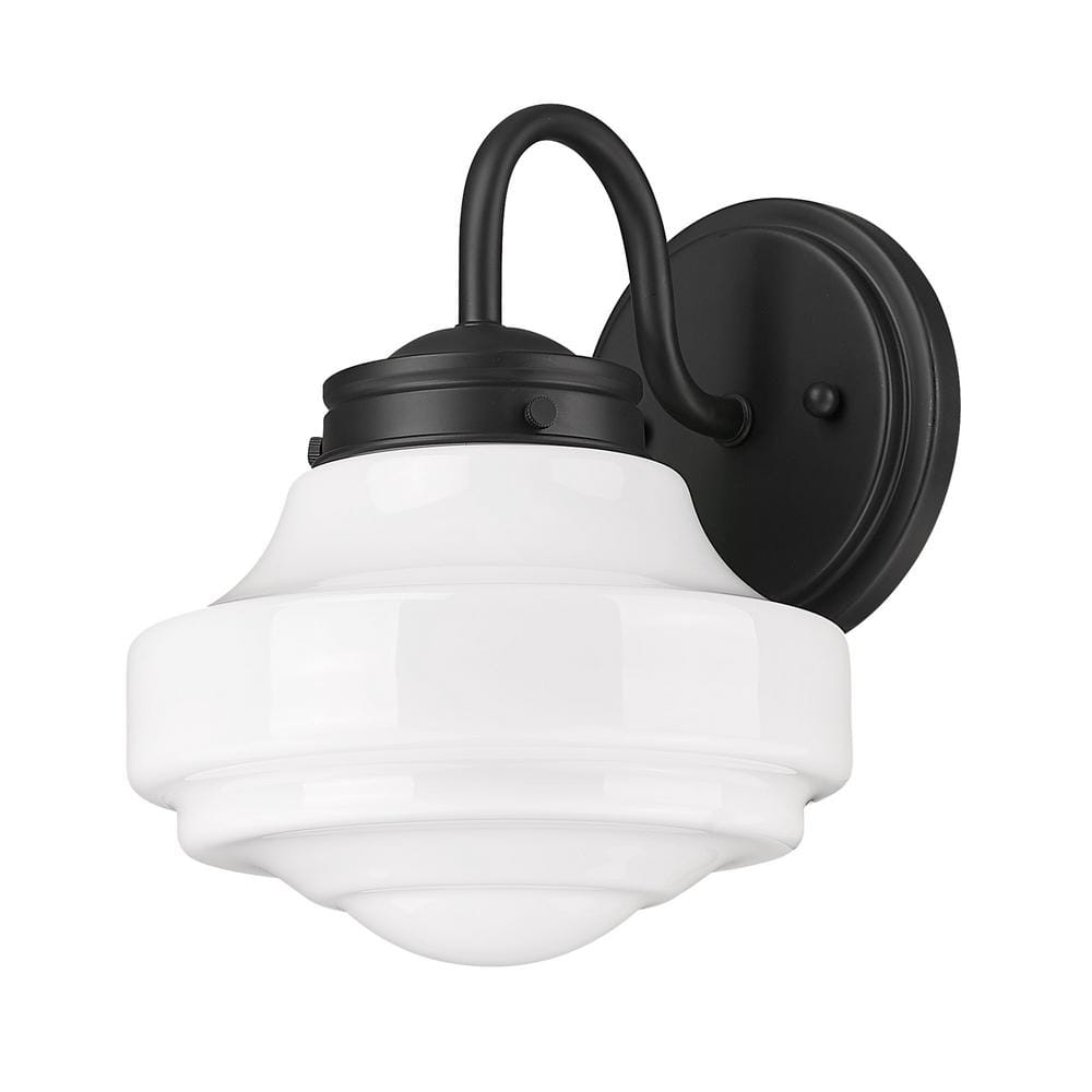 Ingalls 1-Light Matte Black and Vintage Milk Glass Wall Sconce price history on PriceWatchPro
