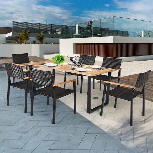 Rectangle Table Wood Outdoor Dining Table
