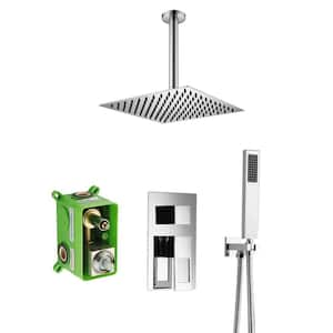 Modern 1-Handle 1-Spray Shower Faucet 1.8 GPM with Hand Shower in Chrome (Valve Included)