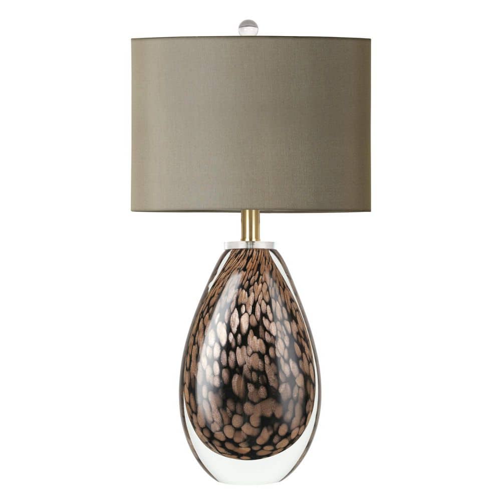 24 in. Hand-Blown Gold Leopard Mottled Glass Table Lamp, Luxury Modern Decor Lamp for Bedroom and Living Room price history on PriceWatchPro