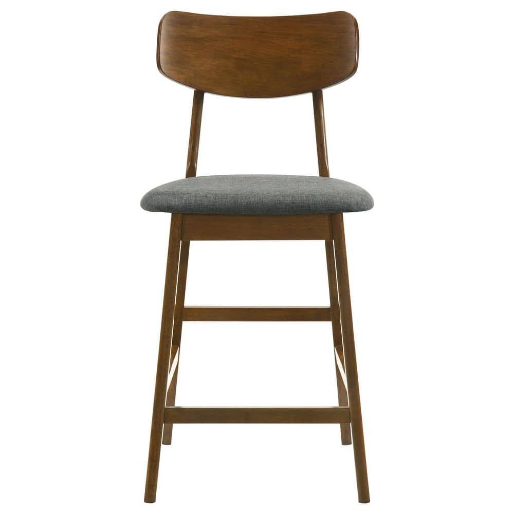 Robbie Walnut and Gray Mid Century Modern 5-Piece Counter Height Dining Set