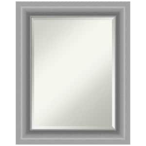 Medium Rectangle Peak Polished Silver Beveled Glass Casual Mirror (30 in. H x 24 in. W)