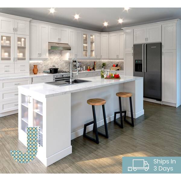 J Collection Shaker Assembled 24 In X 84 5 In X 24 In Pantry Cabinet W 2 Inner Drawers 2 Pull Out Deep Drawers In Vanilla White Tb2d242484 5i2 L R Ws The Home Depot