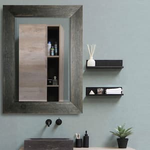 Large Rectangle Black Modern Mirror (46 in. H x 34 in. W)