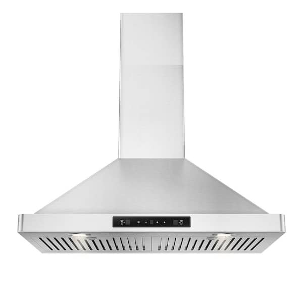EVERKITCH 30 in. Convertible Wall Mounted Range Hood in Stainless Steel with 6 Speeds, 800 CFM, 2 Filters, Downdraft System