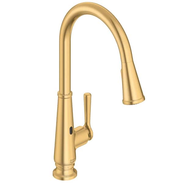 Palestra Touchless Single Handle Pull Down Sprayer Kitchen Faucet with Dual Spray in Brushed Cool Sunrise