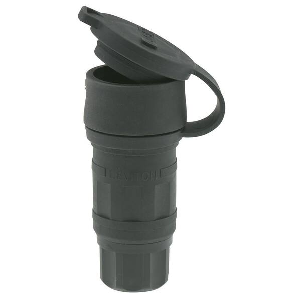 Leviton 15 Amp 125-Volt Wetguard Straight Blade Grounding Connector, Black