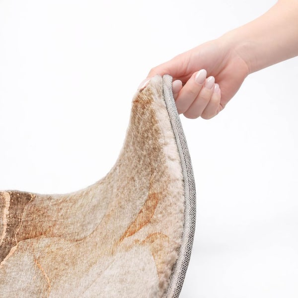 Dream Shag Premium Machine Washable Abstract ADS508 Taupe 9 ft. x 12 ft. Area Rug