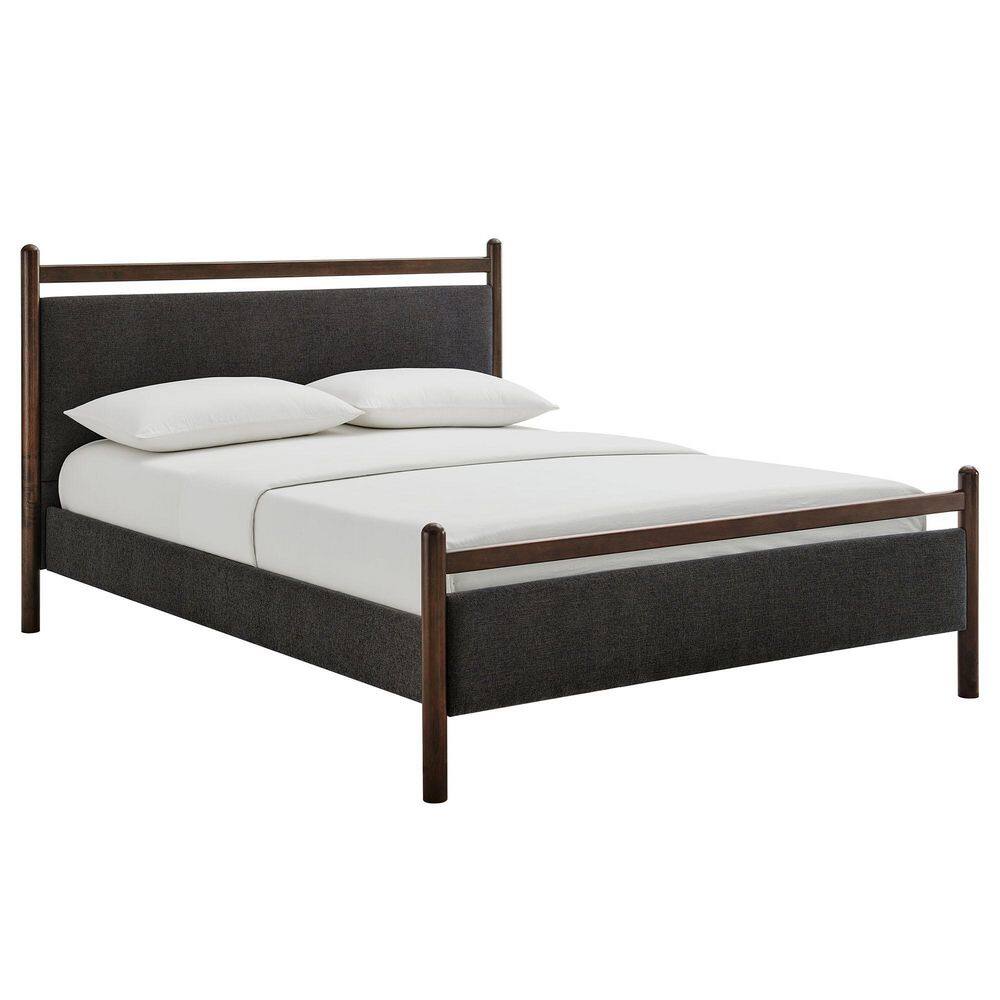 Ginny Gray Solid Wood Frame Queen Size Platform Bed in Wenge Heathered Dark Gray price history on PriceWatchPro