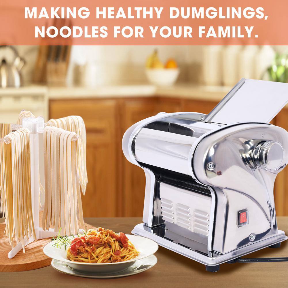 Silver Stainless Steel Electric Pasta Maker with Adjustable Thickness