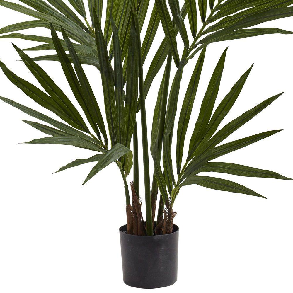 4-ft Green Silk Kentia Palm Tree in Black Plastic Pot