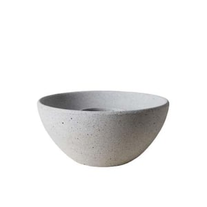 Basin 10.5 in. Indoor/Outdoor Concrete Tabletop Fire Bowl in White