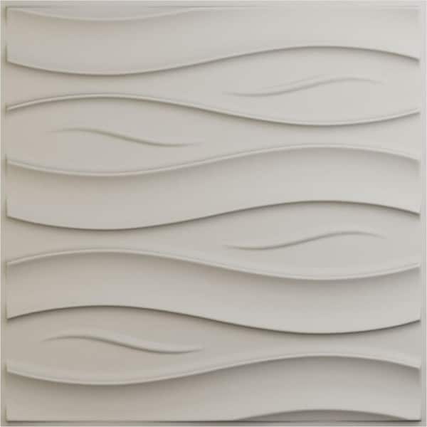 Ekena Millwork 19 5/8 in. x 19 5/8 in. Swell EnduraWall Decorative 3D Wall Panel, Satin Blossom White (Covers 2.67 Sq. Ft.)