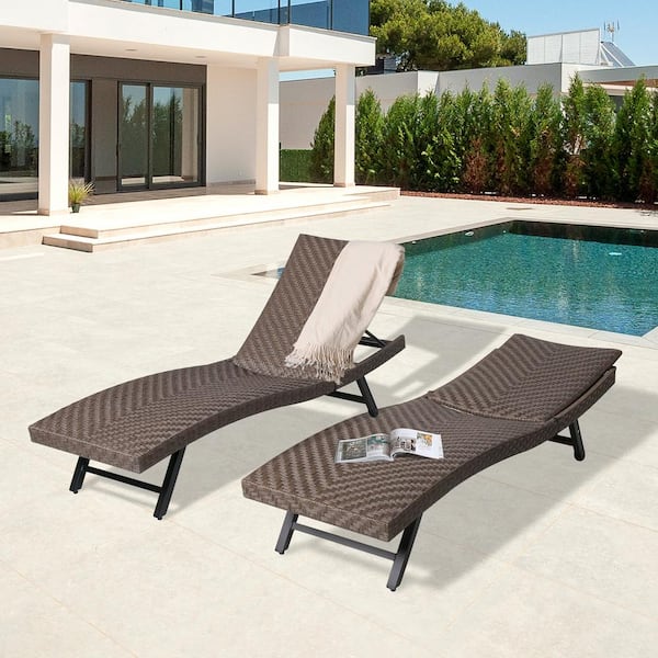 Adjustable stacking wicker outdoor patio chaise lounge sale