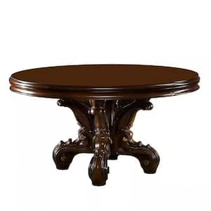 Versailles Cherry Wood 60 in. Pedestal Dining Table Seats 6