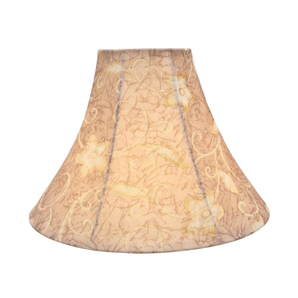 16" Beige Jacquard Floral Bell Lamp Shade