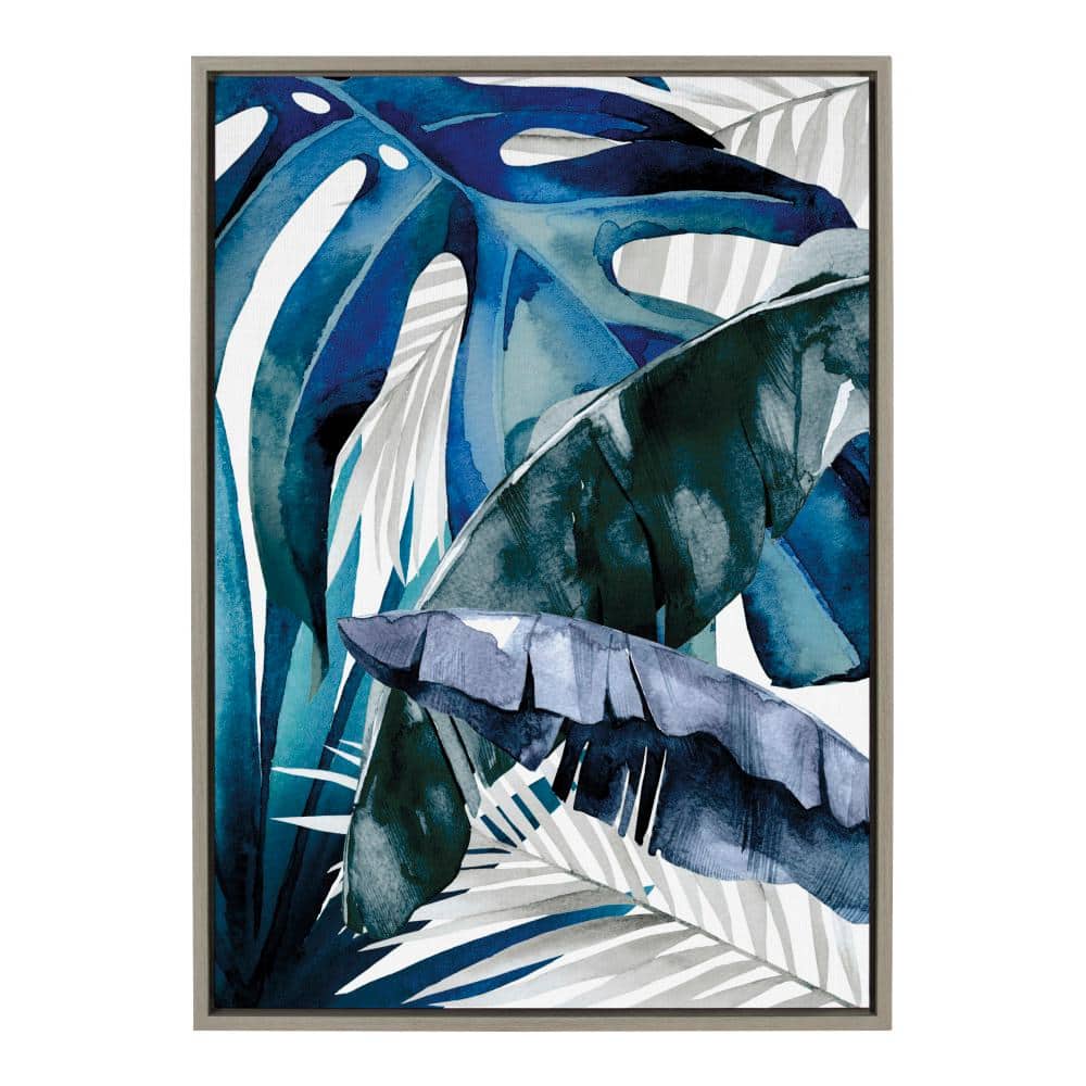 Tryptich Large Canvas Art Print - Indigo Blue Feathers II ( Decorative Elements > Feathers art) - 60x60 in