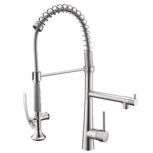 Heavy Duty Commercial Style Kitchen Sink Faucet, Single Handle Pre-Rinse Spring Sprayer Kitchen Faucets