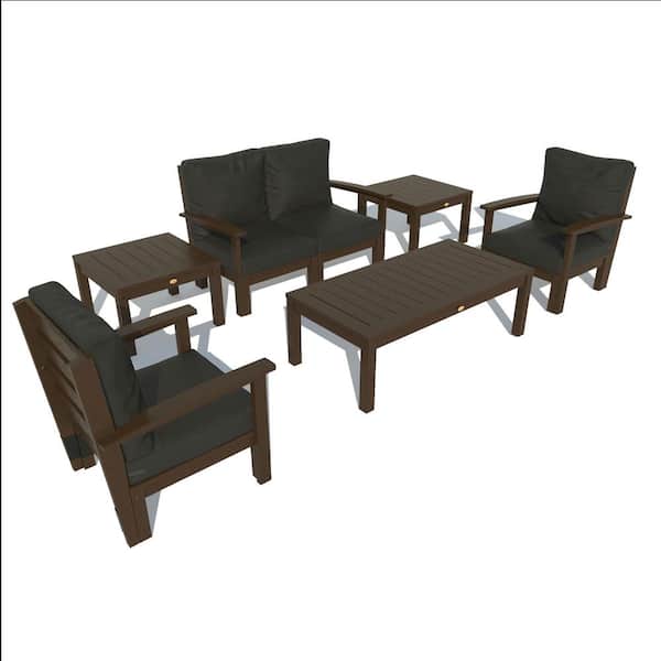 Highwood 6-Piece Plastic Outdoor Loveseat, Set of Chairs, Conversation Bespoke Deep Seating and 2 Side Tables with Cushions