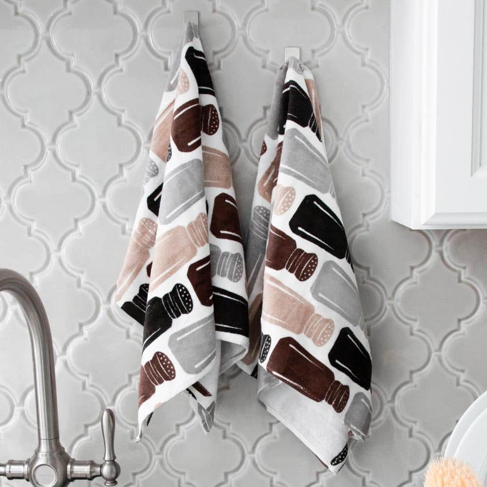 Salt & Pepper Print Cotton Terry Kitchen Towel Set