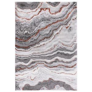 Craft Gray/Brown 9 ft. x 12 ft. Marbled Abstract Area Rug