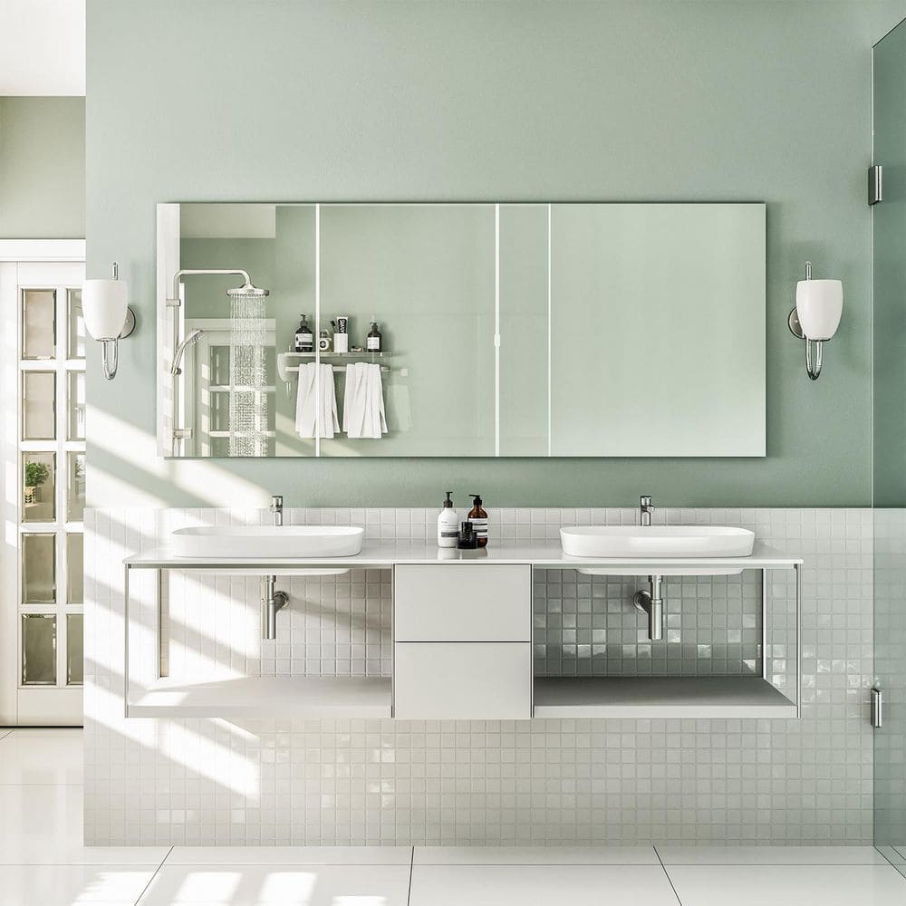 Sleek Frameless 60" x 30" Rectangular Bathroom Mirror
