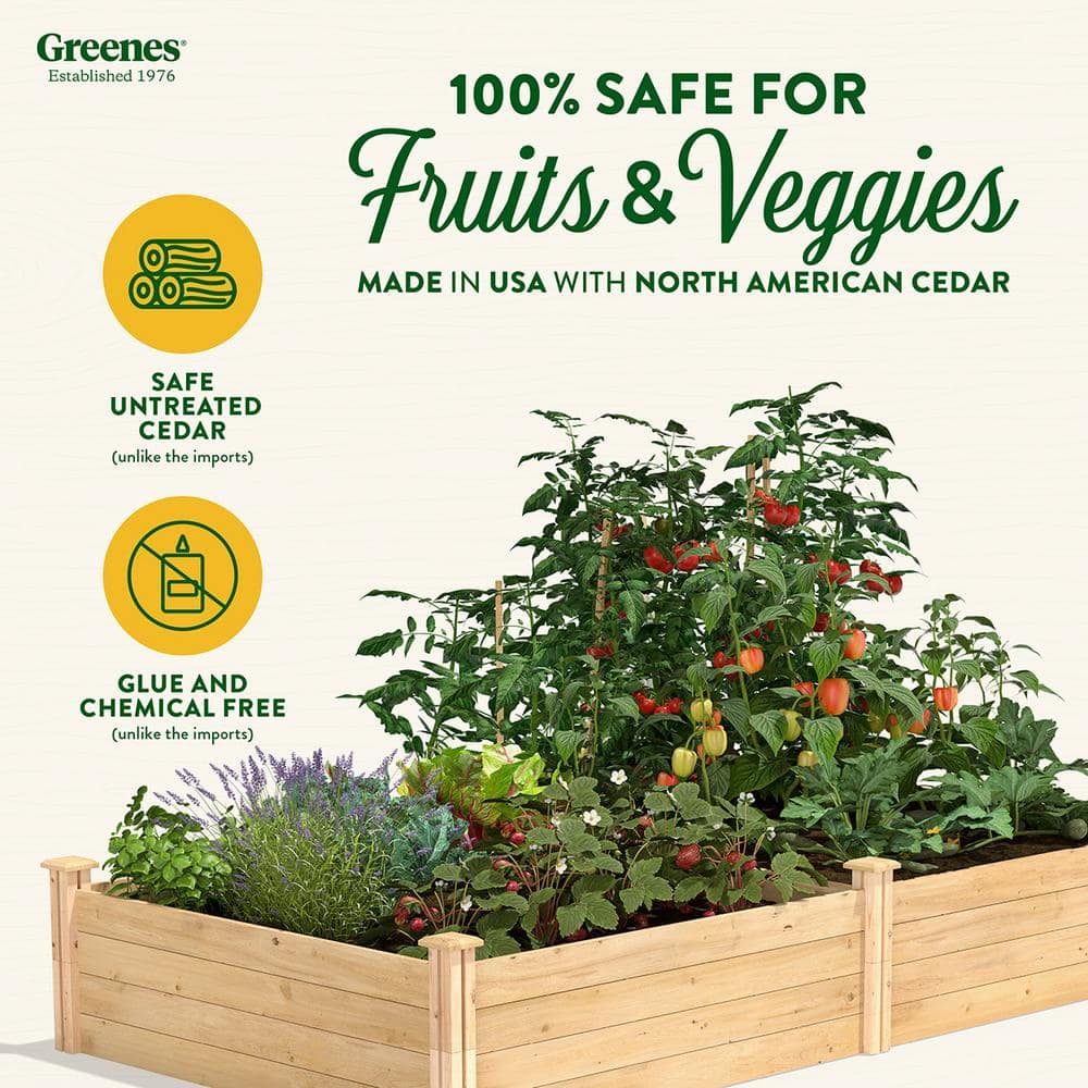 Natural Cedar 4' x 8' x 14" Raised Garden Bed