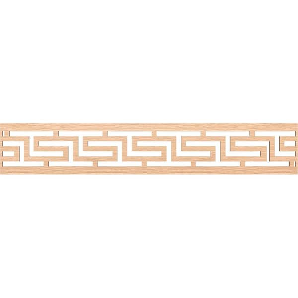 Ekena Millwork Tulum Fretwork 0.25 in. D x 46.625 in. W x 8 in. L Red Oak Wood Panel Moulding