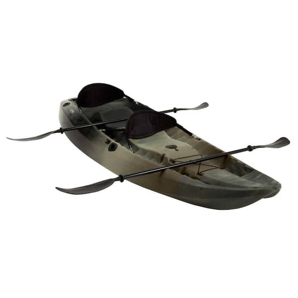 Lifetime Camo Sport Fisher Tandem Kayak with Paddles and Backrests