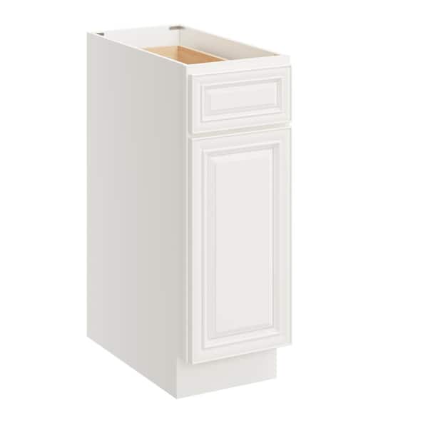 12 in. W x 24 in. D x 34.5 in. H Plywood Ready to Assemble Floor Base Kitchen Cabinet in Pearl White with Drawer