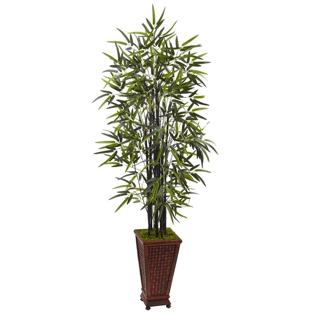 Indoor Black Bamboo Artificial Tree in Decorative Planter