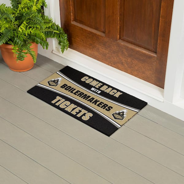 Evergreen Purdue University 28 in. x 16 in. PVC "Come Back With Tickets" Trapper Door Mat
