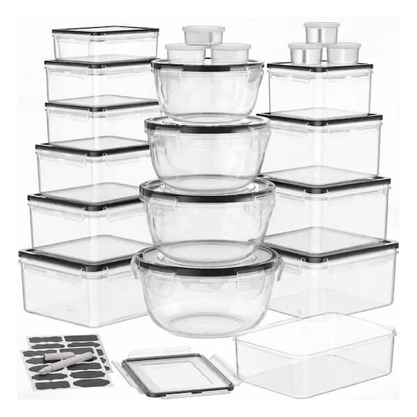 21 Set Airtight Leakproof BPA-Free Plastic Food Storage Container Set for Kitchen Meal Prep and Organization