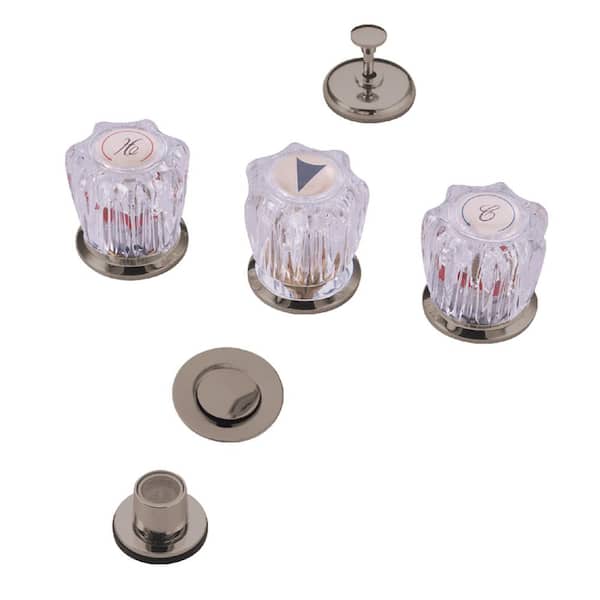 Traditional 3 Handle Bidet Faucet in Brushed Nickel