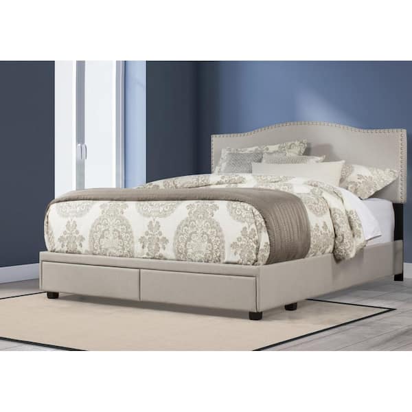 Hilale Furniture Kiley Gray Fog King, Adjustable King Bed Frame With Storage