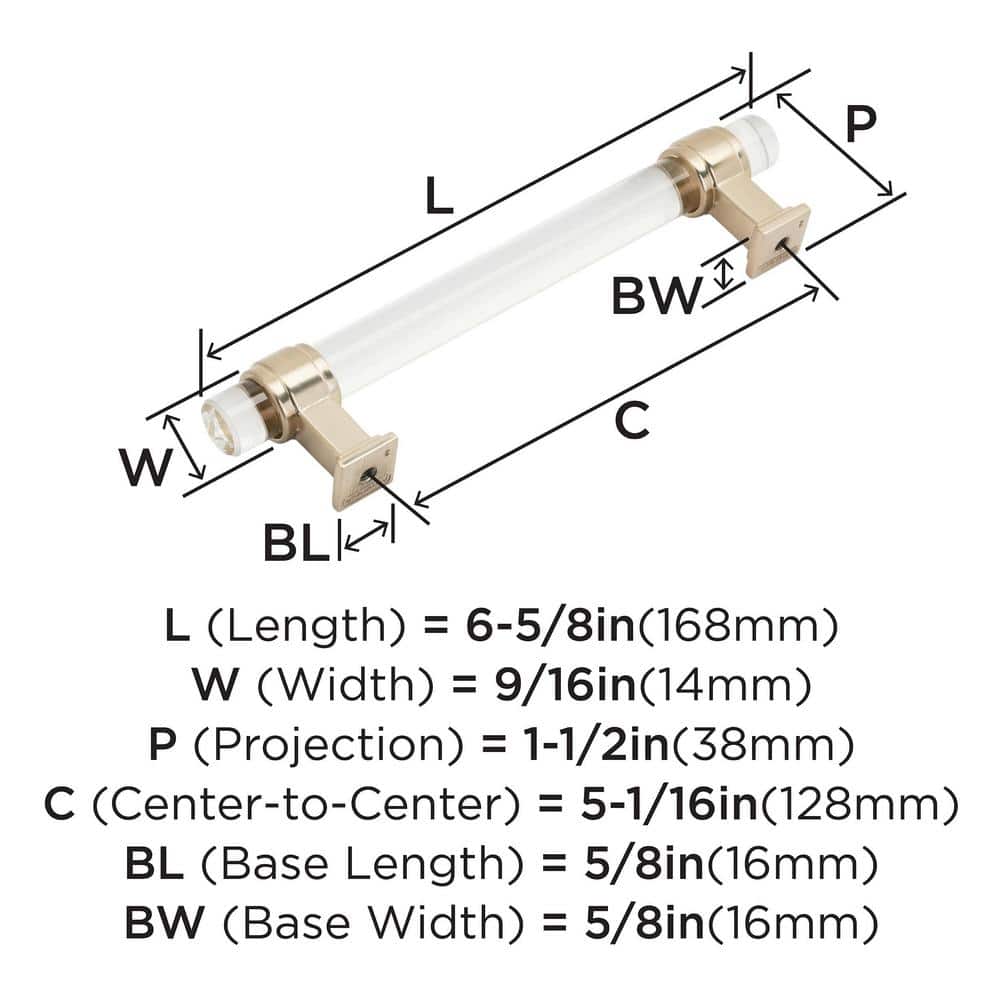 Clear and Champagne Bronze 5-1/16" Bar Cabinet Pull