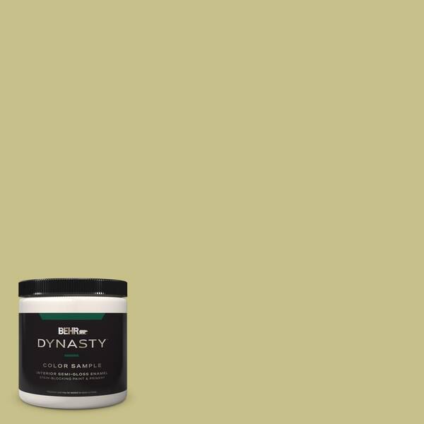 BEHR DYNASTY 8 oz. #PPU9-11 Wheat Grass Semi-Gloss Enamel Stain-Blocking Interior/Exterior Paint and Primer Sample