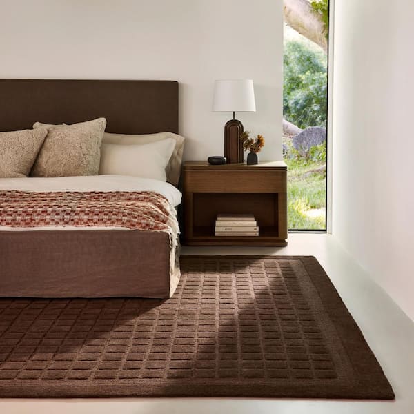 Fritz Checked Wool Brown 9 ft. x 12 ft. Indoor Area Rug