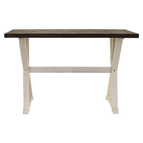 THREE HANDS 47.25 in. x 15.75 in. White Wood Console Table