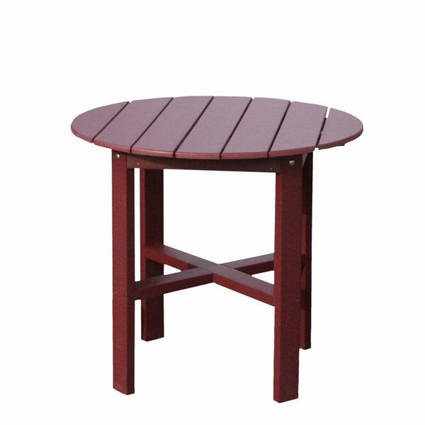Vifah Roch Recycled Plastics 40 in. Patio Bar Table in Burgundy-DISCONTINUED