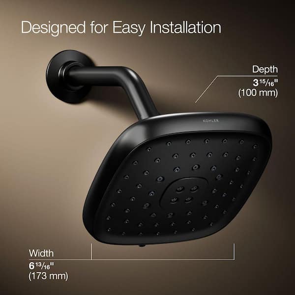 KOHLER Fordra 3-Spray Patterns 6.817 in. Wall Mount Fixed Shower