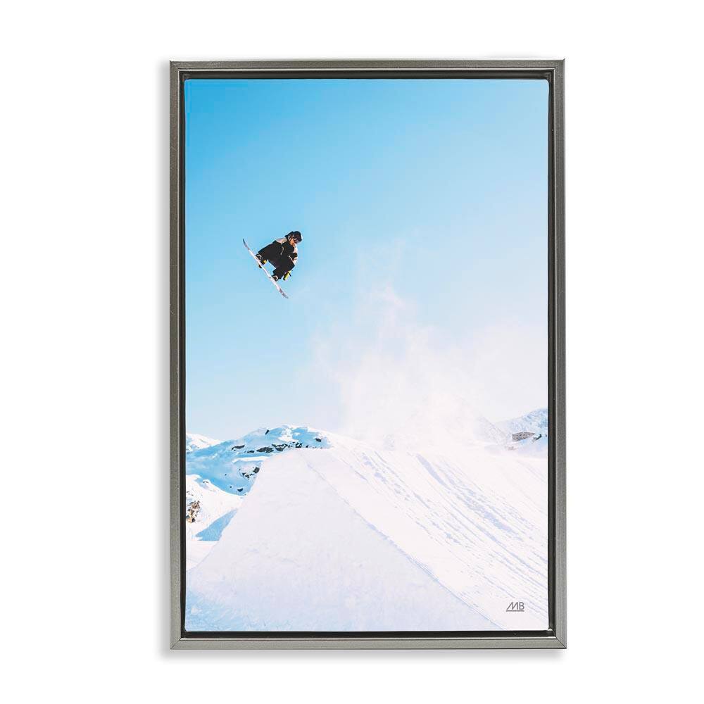 Snow Day Snowboarder by Max Blakesberg Studios Gray Floater Frame Sports Graphic Art Print 31 in. x 21 in. price history on PriceWatchPro