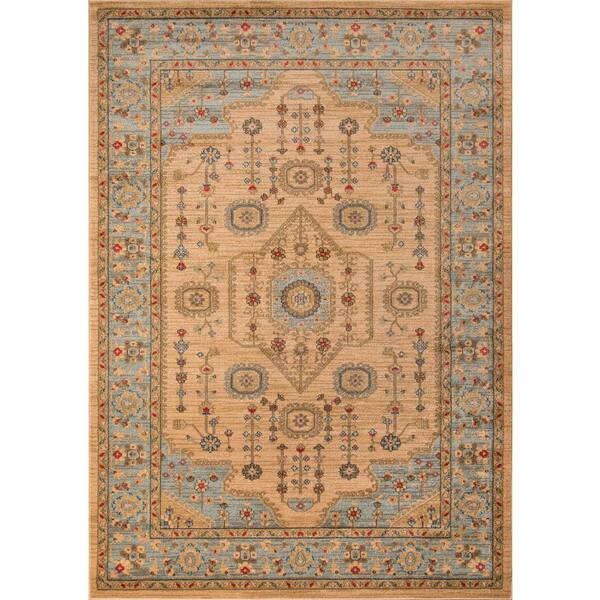 Momeni Ghazni Beige 8 ft. x 10 ft. Indoor Area Rug