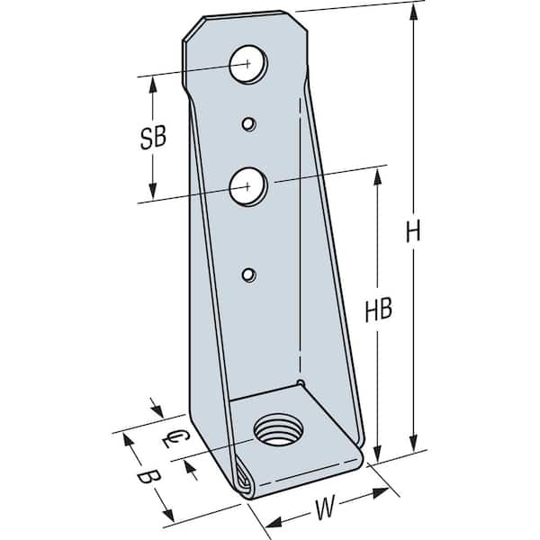 Simpson Strong-Tie HDB 8-5/8 in. 12-Gauge Galvanized Bolted Simpson Strong-Tie HDB 8-5/8 in. 12-Gauge Galvanized Bolted