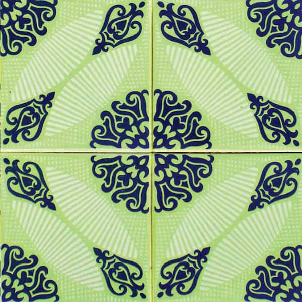 MI ALMA Green/Blue H27 4 in. x 4 in.Vinyl Peel and Stick Tile (24 Tiles, 2.67 sq. ft./Pack)
