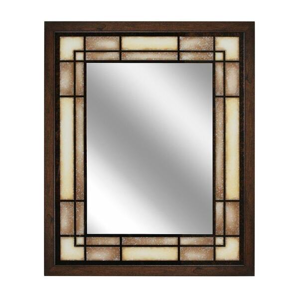 Deco Mirror 16 in. W x 22 in. H Framed Rectangular Bathroom Vanity Mirror in Earth tone browns, creams and tans